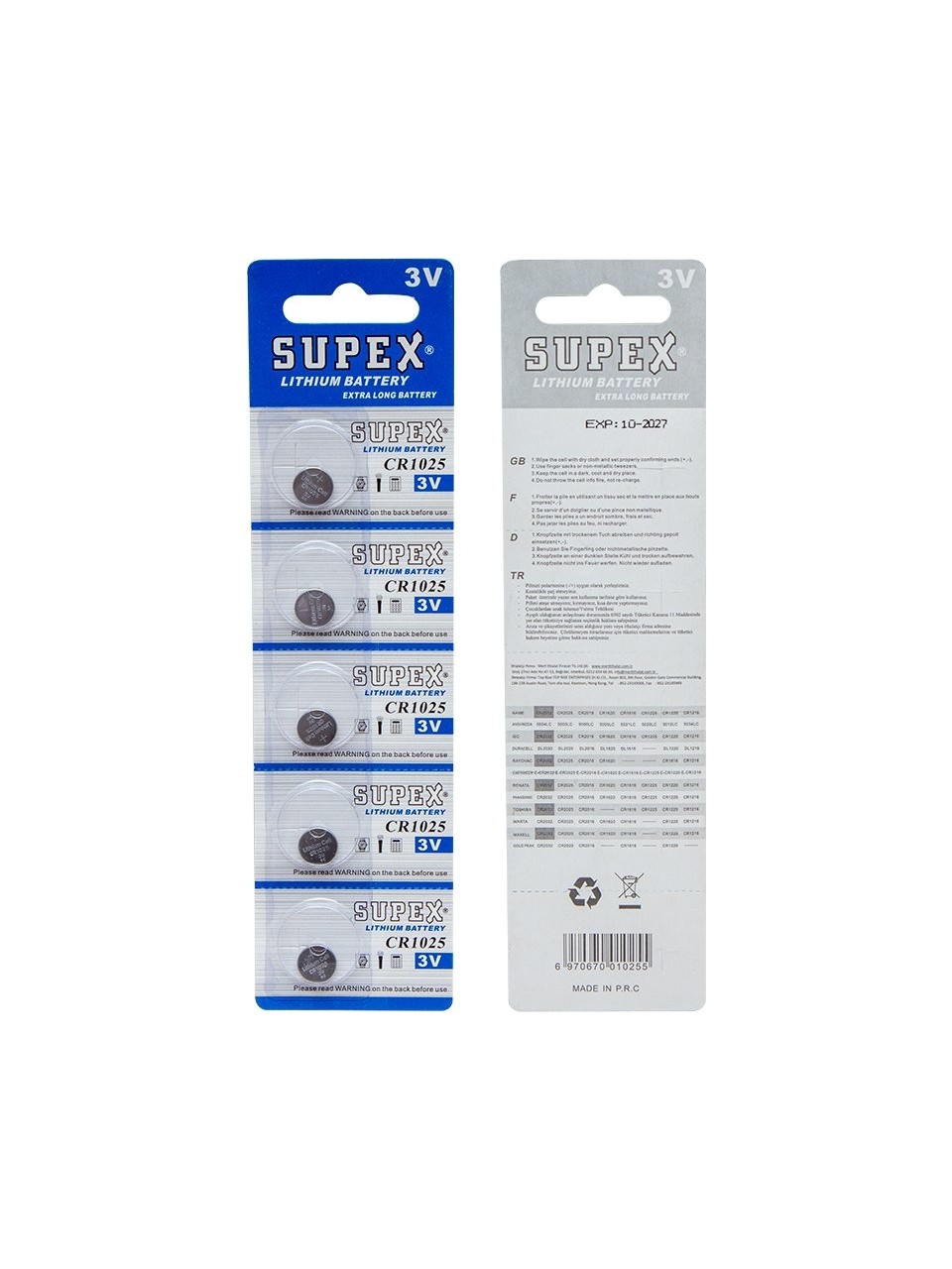 Supex CR1616 3V Lityum 5 Li Paket Pil