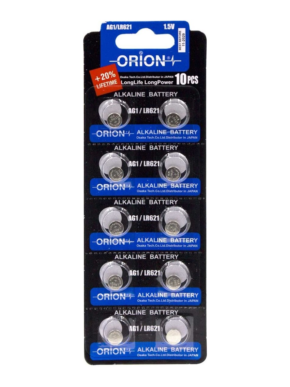 orion Ag1 LR621 364A 1.5V Alkalin Pil 10’lu