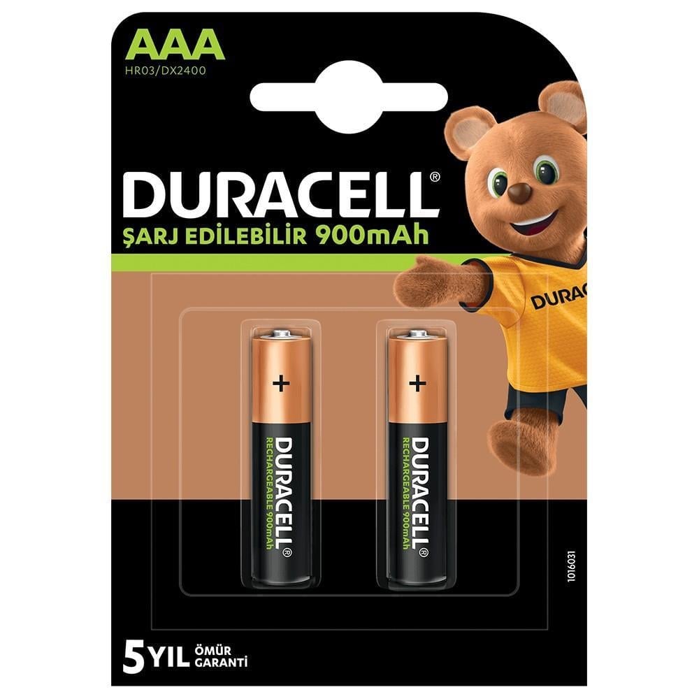 Duracell HR03 900mAh Şarj Edilebilir AAA İnce Kalem Pil 2’li Paket