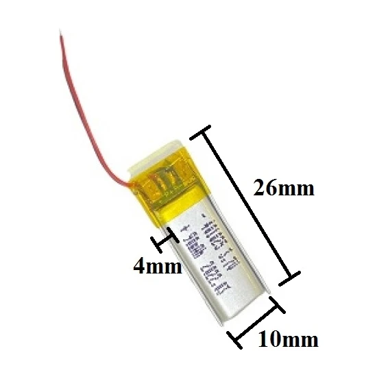 Sertec 401025 3.7V 90 Mah Lityum Polimer Pil 1.5A (Drone Için Uygun Değildir)