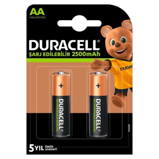 Duracell 1.2V 2500mAh AA Şarj Edilebilir Kalem Pil 2’li Paket