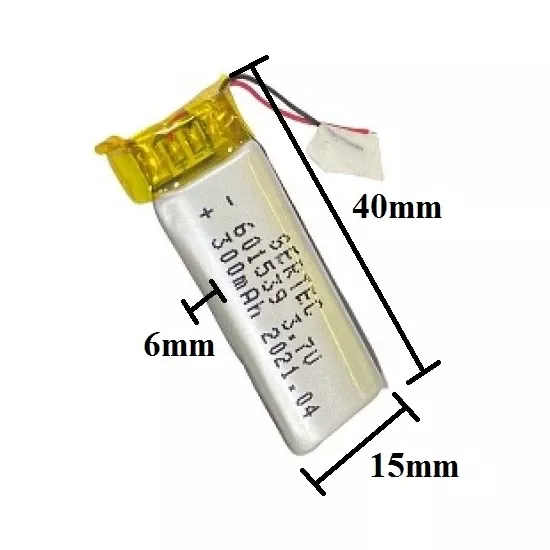 Sertec 601539 3.7V 300 Mah Lityum Polimer Pil 1.5A (Drone Için Uygun Değildir)