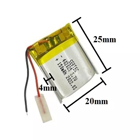 Sertec 402025 3.7V 150 Mah Lityum Polimer Pil 1.5A (Drone Için Uygun Değildir)